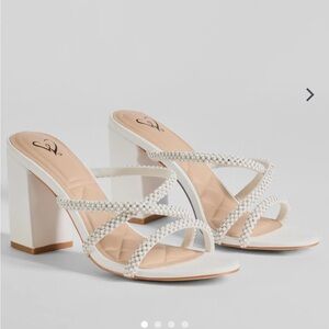 Windsor White Pearl Embellished Heels